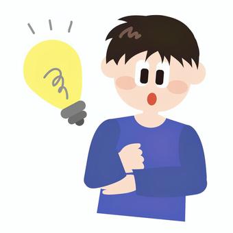 なるほどと納得する男性 なるほど,納得,ひらめき,ポーズ,若者,男性,男の子,人物,シンプル,ベクターのイラスト素材