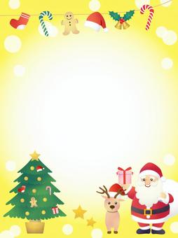 クリスマスの背景、フレーム47 クリスマス,サンタクロース,フレーム,背景,キラキラ,チラシ,トナカイ,ジンジャーマン,クリスマスツリー,もみの木のイラスト素材