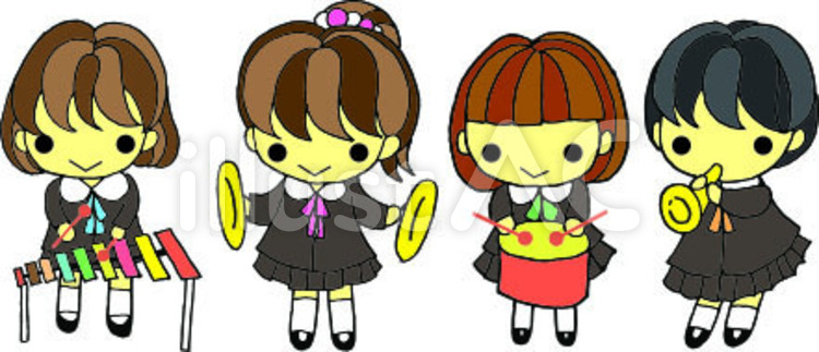 演奏会 スーパーデフォルメ,女生徒,シンバルのイラスト素材