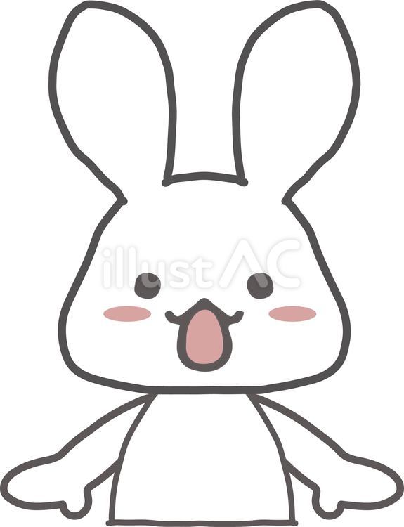 驚くウサギ（上半身） ウサギ,驚く,上半身のイラスト素材