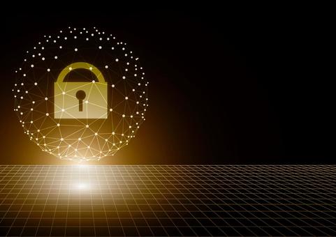 デジタル空間のセキュリティのイメージ デジタル,サイバー,セキュリティ,鍵,テクノロジー,幾何学,ライン,グリッド,空間,スタイリッシュのイラスト素材