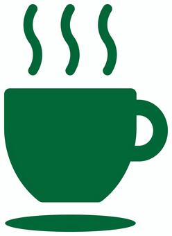 コーヒーカップのアイコン 緑 コーヒーカップ,マグカップ,食器,飲み物,喫茶店,カフェ,コーヒー,ドリンク,嗜好品,ホットのイラスト素材