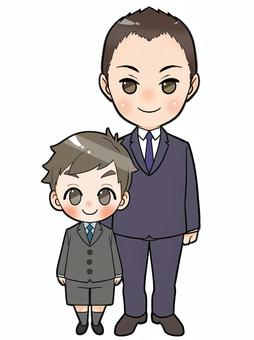 Illustration, parenting, father, son, 