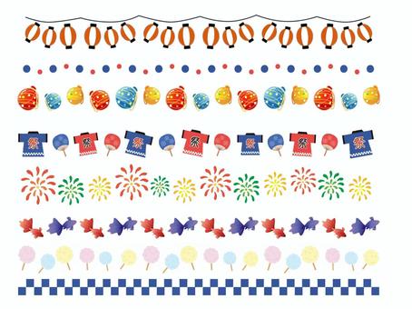 Illustration, summer festival, line, decorative ruling, 