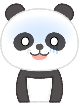 パンダどん引き パンダ,どん引き,引く,蒼白,青ざめる,苦笑い,熊,白黒,動物のイラスト素材