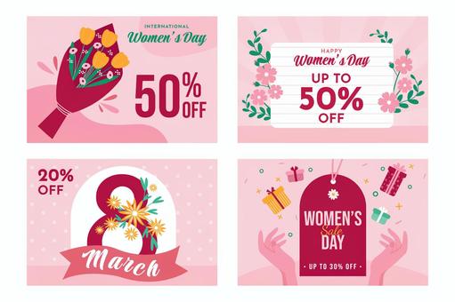 Illustration, ladies&#39; day, sale, bouquet, 
