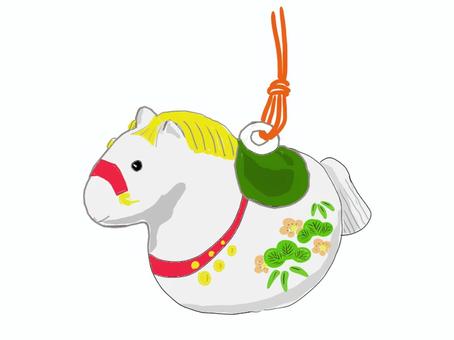 馬の人形 馬,人形,カワイイ,土鈴,干支,年賀状,挿し絵,1月,カレンダー,和風のイラスト素材