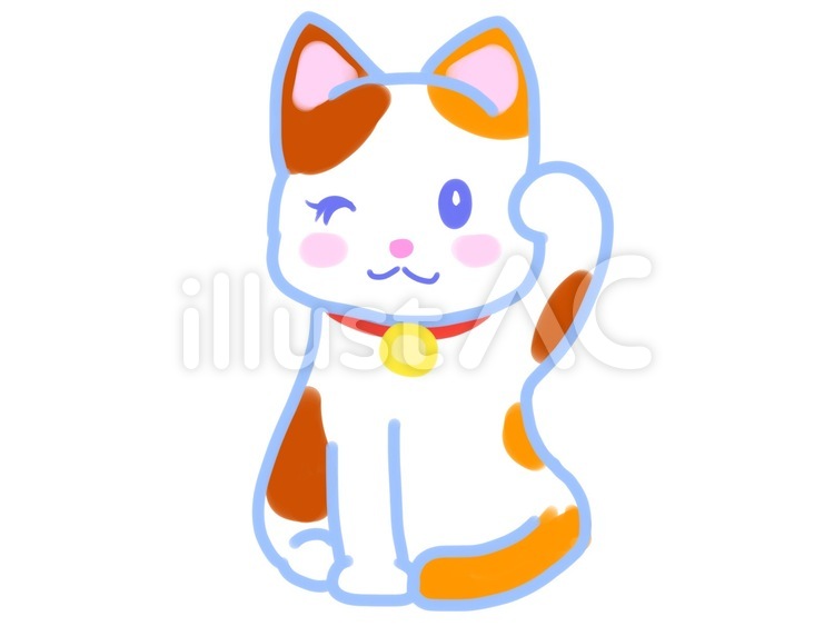 招き猫 招き猫,猫,かわいいのイラスト素材