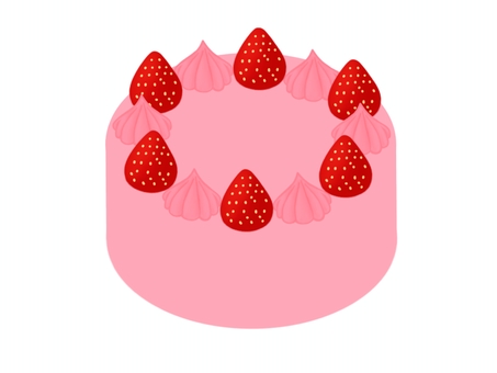 ホールケーキ赤 ケーキ,ホール,推し,推し活,誕生日,お祝い,イベント,生クリーム,いちご,スイーツのイラスト素材