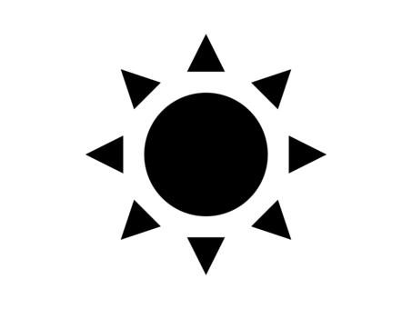 Illustration, sun, icon, flat, 