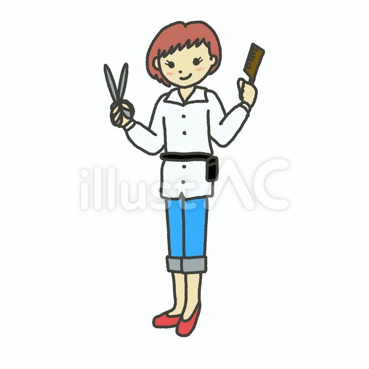 美容師 美容師,女性,人物のイラスト素材