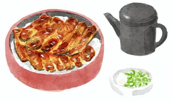 ひつまぶしのイラスト ひつまぶし,うなぎ,日本食,文化,伝統,グルメ,ご当地名物,名古屋のイラスト素材