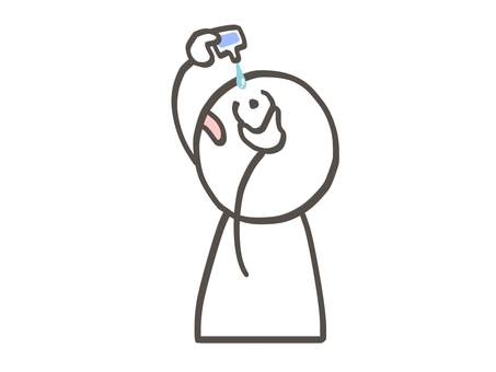 棒人間　目薬をさす人 棒人間,人,目薬,点眼,眼病,見開く,目玉,眼球,治療,ドライアイのイラスト素材