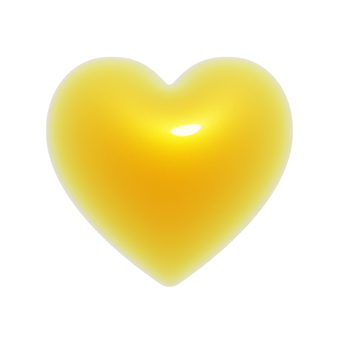 ぷっくりした黄色いハートの3Dアイコン2 ハート,アイコン,バレンタイン,3d,立体,マーク,可愛い,フェミニン,キュート,ぷっくりのイラスト素材
