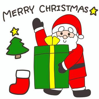 大きなプレゼントを持つサンタさん