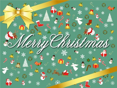 クリスマスカード クリスマス,カード,メリークリスマス,英字,ロゴ,筆記体,プレゼント,贈り物,リボン,サンタクロースのイラスト素材
