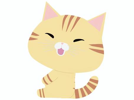座っている笑顔のちゃとら猫 座っている笑顔のちゃとら猫 座る,猫,ちゃとら,笑顔,動物,かわいい,リラックスのイラスト素材