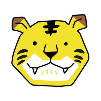 Illustration icon style only for the tiger's face, tiger, yin, years of age, JPG and PNG