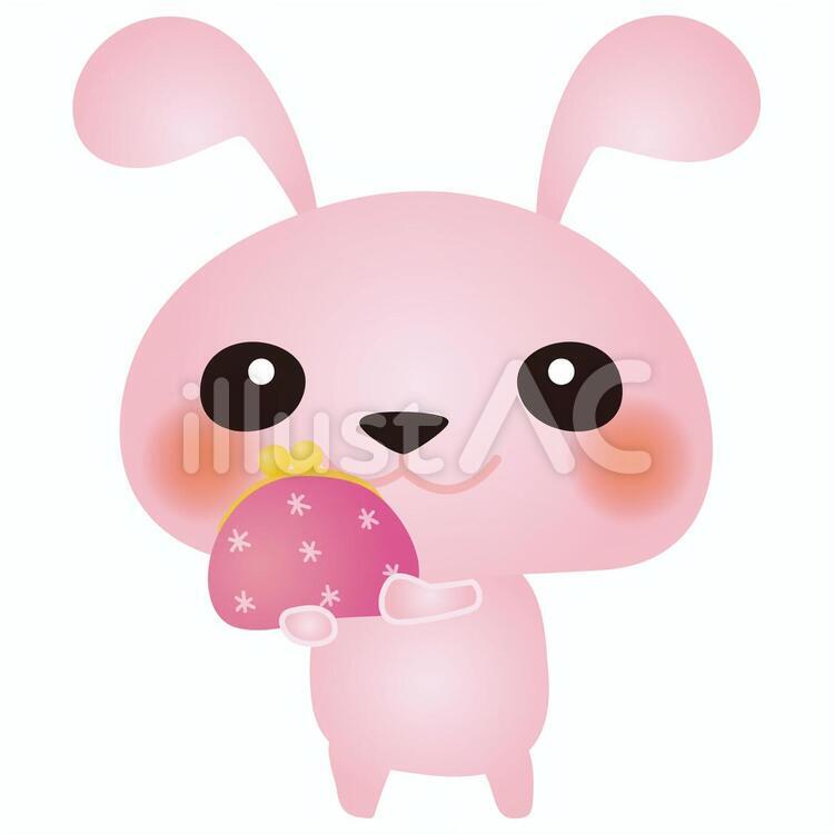 うさぎお財布 財布,お金,うさぎのイラスト素材