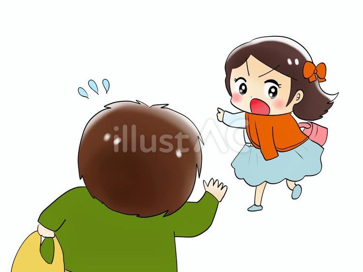 男性をうながして急ぐ女性 男性,女性,デートのイラスト素材