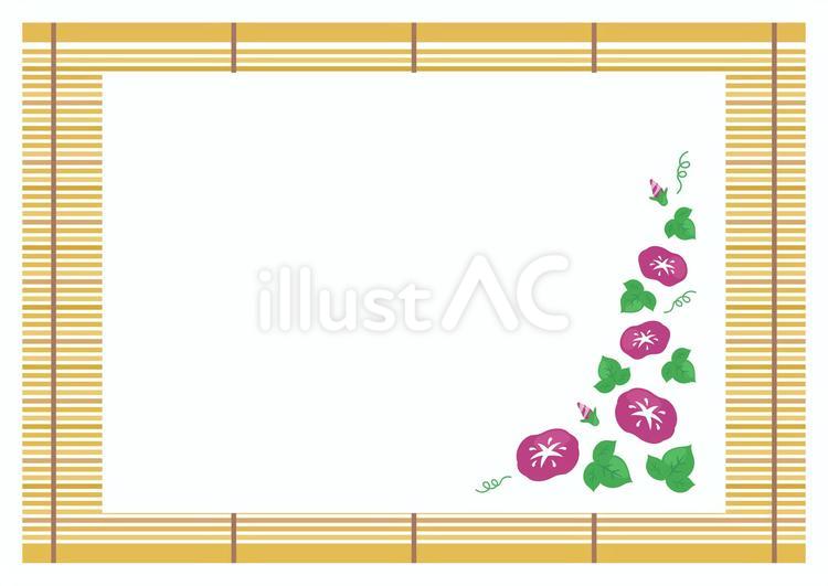 すだれとあさがおの夏の背景素材 すだれ,夏,あさがおのイラスト素材