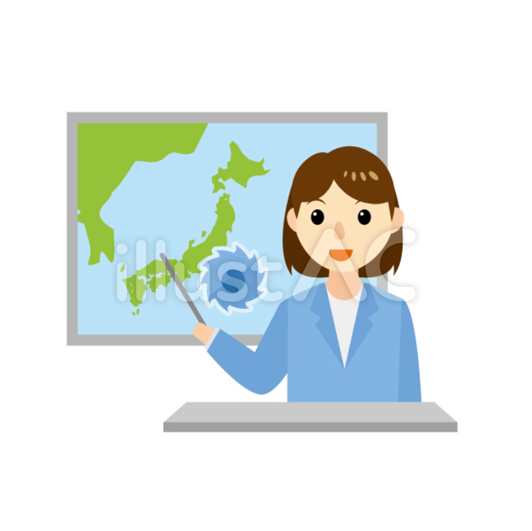 天気予報 天気予報,気象天気図,アナウンサーのイラスト素材