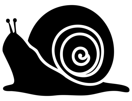 カタツムリのアイコン 黒 カタツムリ,デンデンムシ,貝,生き物,アイコン,シルエット,かわいい,マイマイ,巻貝,有肺類のイラスト素材