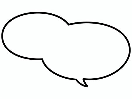 ふきだし　横書き　連結 ふきだし,横書き,横長,連結,空白,セリフ,コメント,手書き風,漫画,コミックのイラスト素材