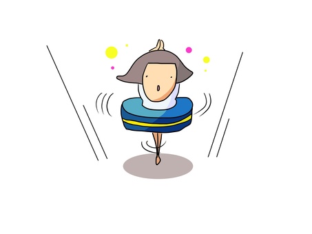 コマ おかっぱ コマ おかっぱ コマ,回転,おかっぱ,女の子,体操服のイラスト素材