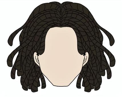 ドレッドヘア ドレッドヘア,顔,輪郭,人物,髪型,かつら,ウィッグ,黒髪のイラスト素材