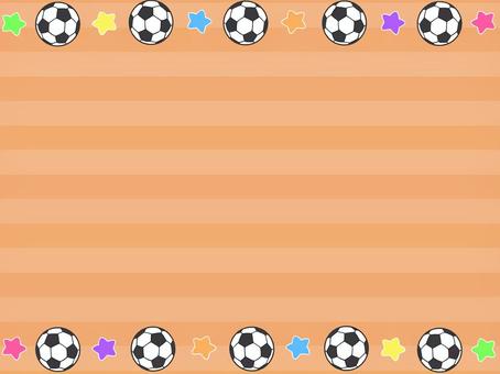 サッカー 星（オレンジ）フレーム サッカー,ボール,運動,用具,星,ストライプ,横,屋外スポーツ,背景,壁紙のイラスト素材