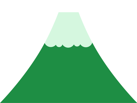 シンプルな富士山のイラスト（緑） 富士山,富嶽,芙蓉峰,不二山,不尽山,山,山岳,名峰,名山,霊峰のイラスト素材