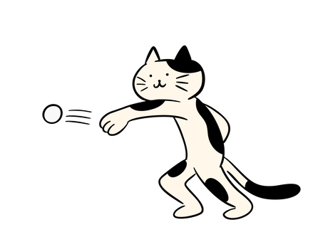 雪合戦を楽しむ猫２（カラー） 猫,雪合戦,ウィンタースポーツ,遊び,雪遊び,雪玉,ボール,スノーボール,雪,スローのイラスト素材