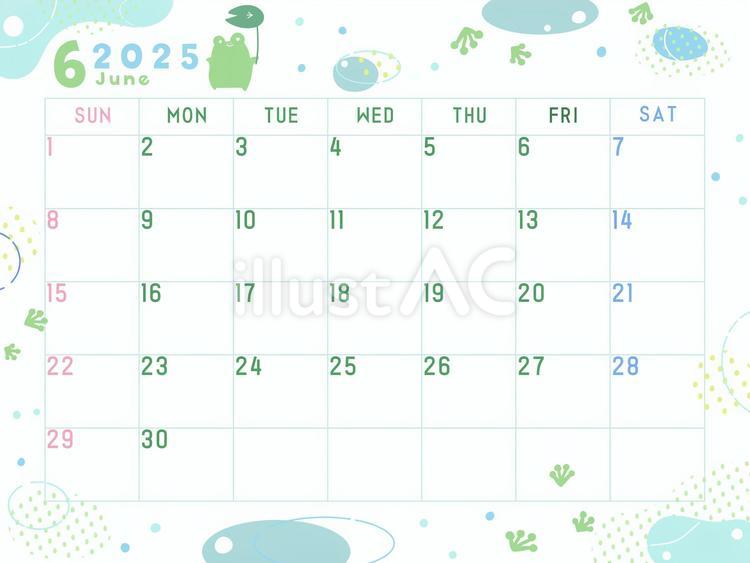 2025年6月のカレンダー　梅雨 2025年,2025,6月のイラスト素材