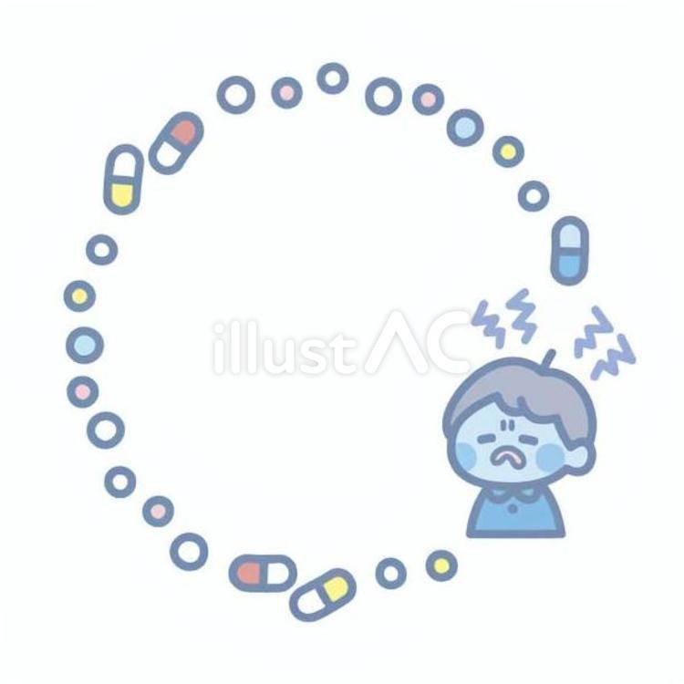 気圧頭痛　男 体調h量,低気圧,頭痛のイラスト素材