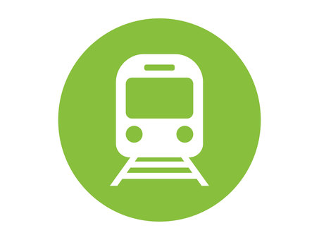 丸入り電車イラスト（黄緑） 電車,アイコン,駅,鉄道,線路,乗り物,公共交通機関,私鉄,地下鉄,施設のイラスト素材