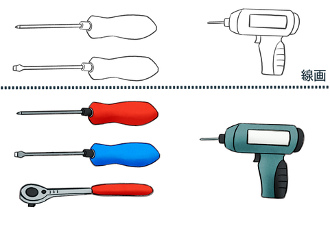 Illustration, driver, props, ratchet handle, 