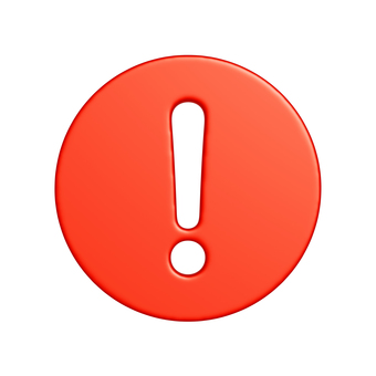 丸い注意マークの3Dアイコン 注意,禁止,マーク,アイコン,ビックリマーク,エクスクラメーション,警告,アラート,注目,エラーのイラスト素材