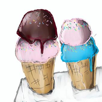 アイス アイスクリーム,ひんやり,甘い,スイーツ,デザートのイラスト素材