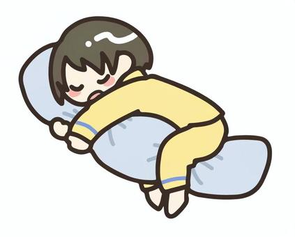 抱き枕を抱えて寝る人 抱き枕を抱えて寝る人 抱き枕,睡眠,休息,リラックス,夜,パジャマ,寝室,安眠,寝具のイラスト素材
