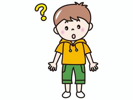 小学生男子(はてな） 人物,小学生,男子,こども,はてなのイラスト素材