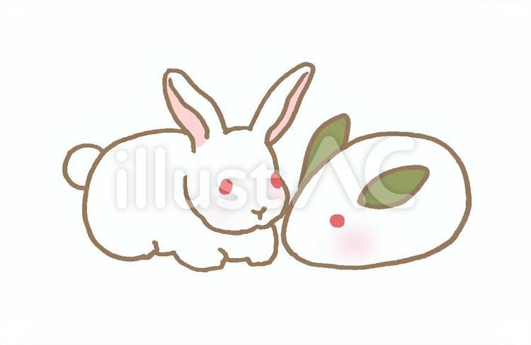冬うさぎ。 冬,雪,かわいいのイラスト素材