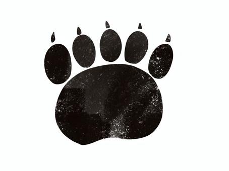 熊の足跡　手描きテクスチャイラスト 熊,足跡,デフォルメ,シンプル,爪,手描き,猛獣,危険,透過,素材のイラスト素材