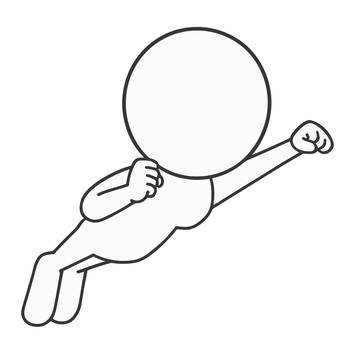 飛んでいる人 飛ぶ,空,ヒーロー,ポーズ,躍動,挑戦,力,自由,希望,人間のイラスト素材