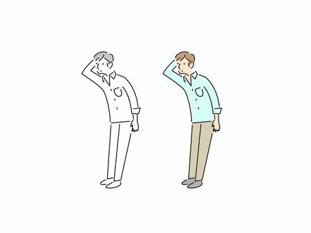 困り果てる男性