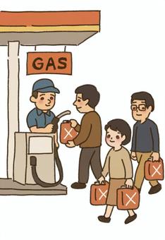 ガソリンスタンドで灯油を買う人々 ガソリンスタンドで灯油を買う人々 ガソリンスタンド,ガソリン,灯油,給油,人物,帽子,女性,男性,スタッフ,店員のイラスト素材