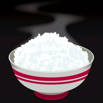 Illustration, white rice, cup, heaping, 