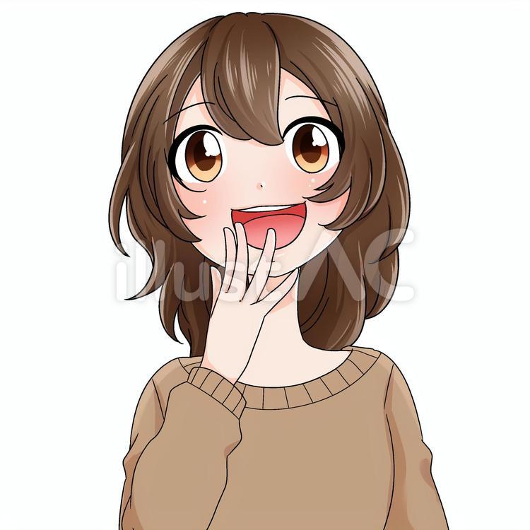笑顔の女性　ポーズつき 笑顔,笑う,女性のイラスト素材