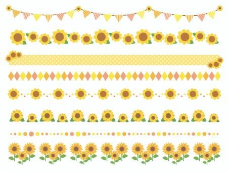 Illustration, sunflower, line, decorative ruling, 