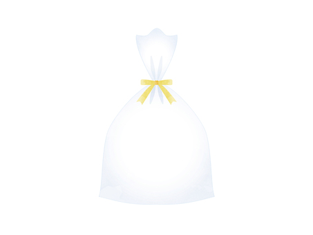 ラッピング袋（水彩風）4 ラッピング,袋,水彩風,リボン,黄色,可愛い,プレゼント,ギフト,包装,ビニール袋のイラスト素材